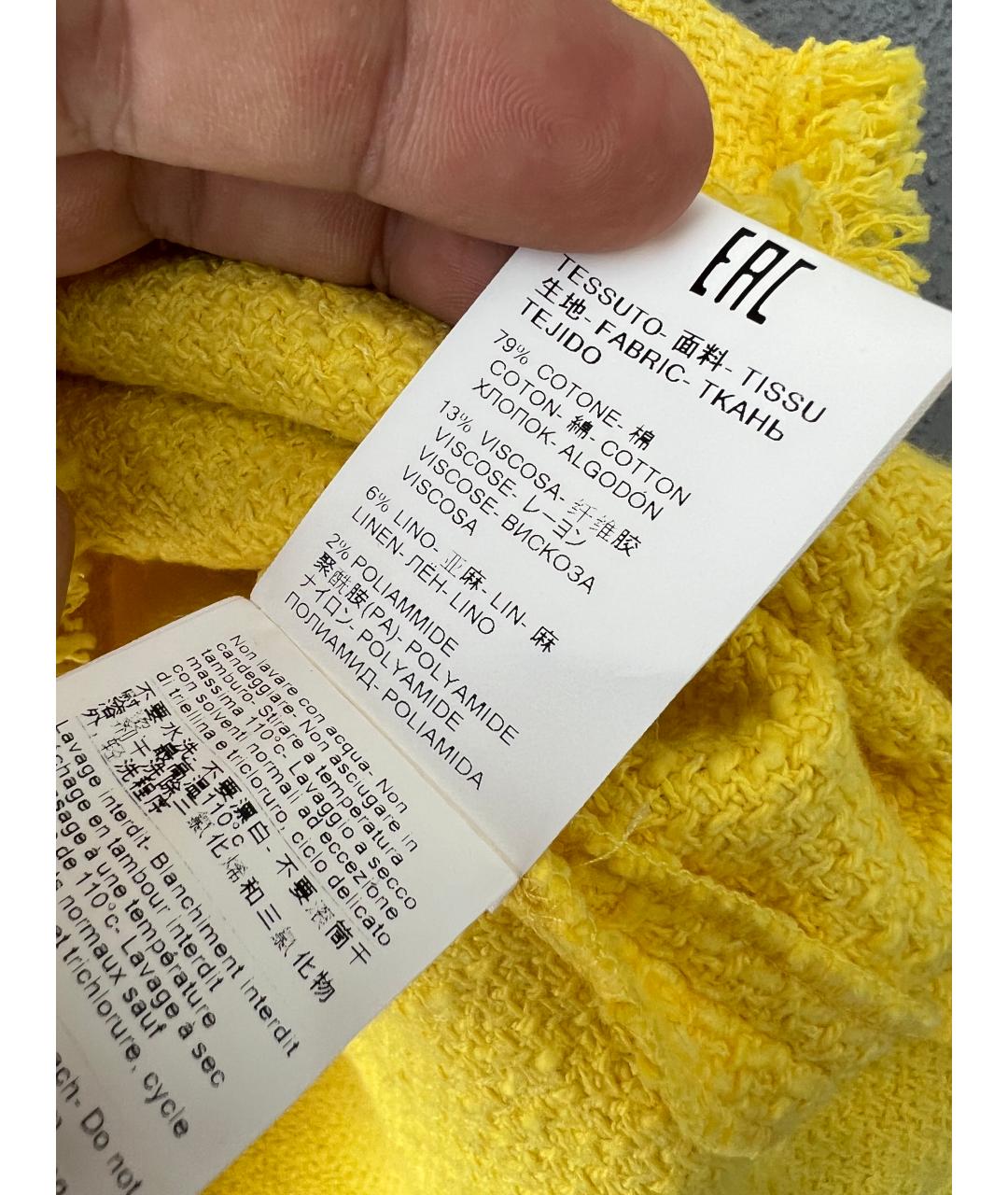 MSGM Желтый хлопковый жакет/пиджак, фото 6