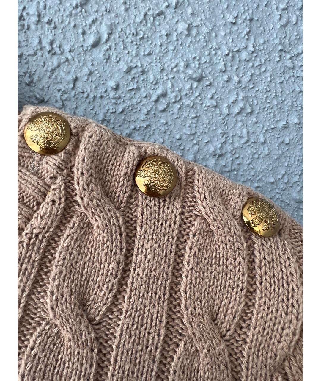 RALPH LAUREN Бежевый хлопковый джемпер / свитер, фото 3