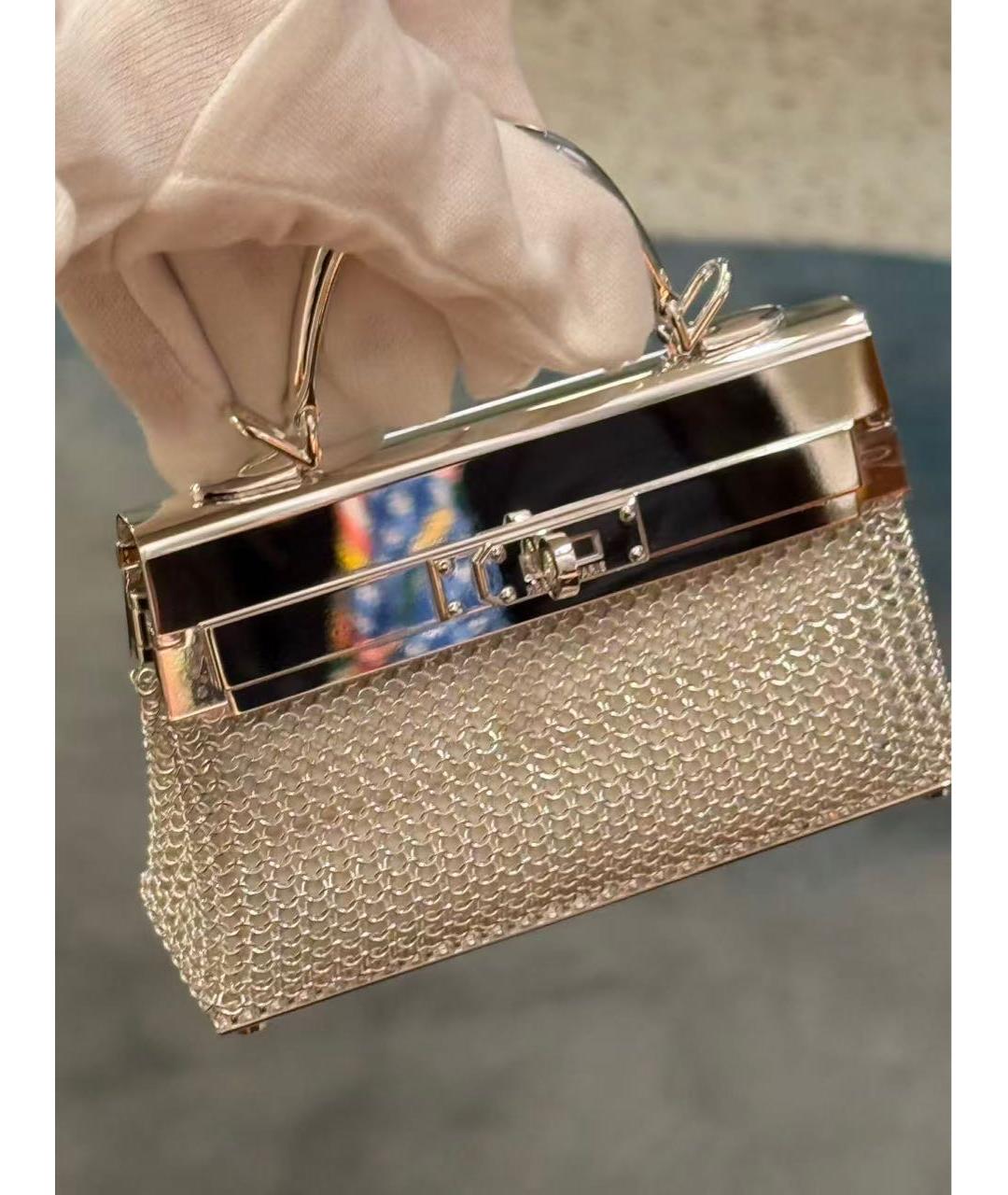 HERMES Серебряная сумка с короткими ручками, фото 3