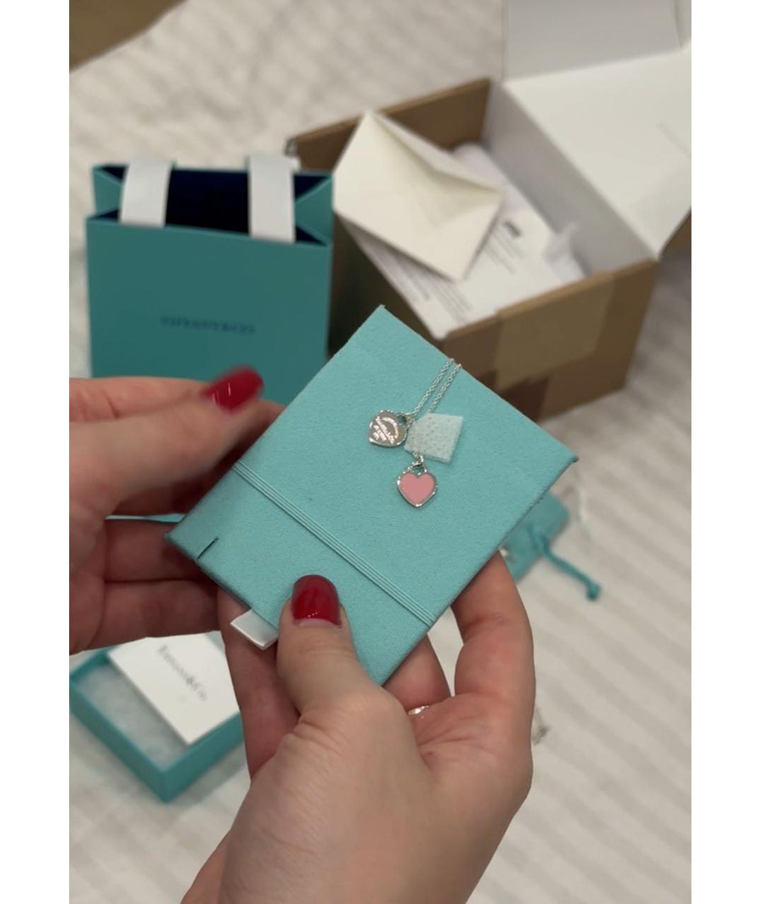 TIFFANY&CO Розовое серебряное колье, фото 5