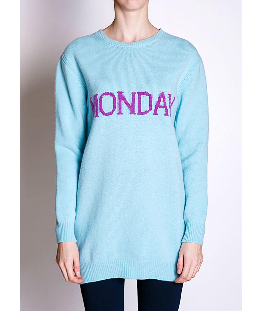 ALBERTA FERRETTI Голубой кашемировый джемпер / свитер, фото 5