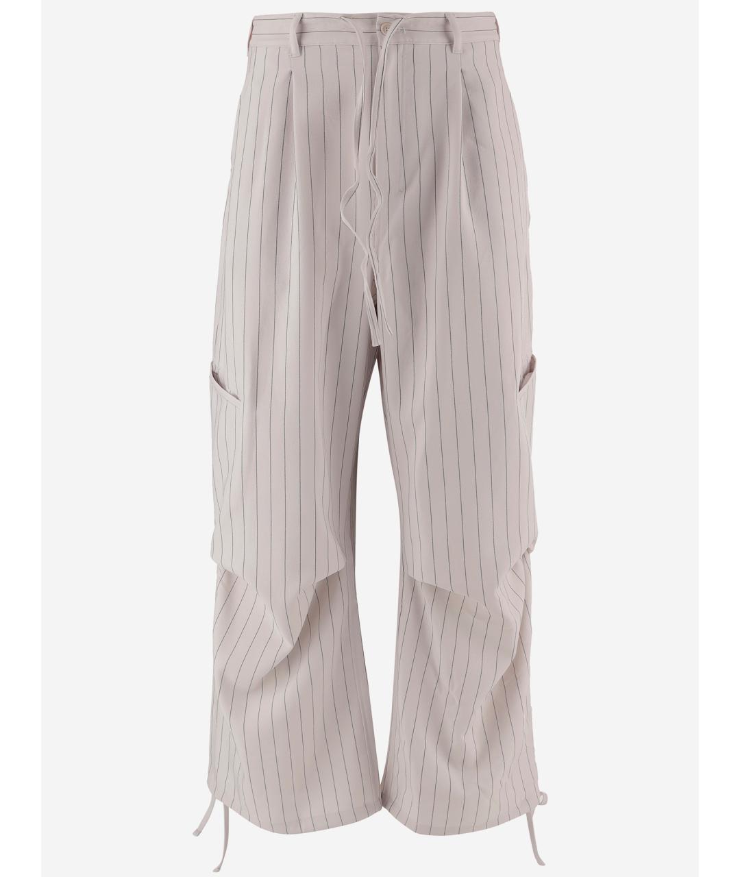 Y-3 Бежевые синтетические брюки широкие, фото 4