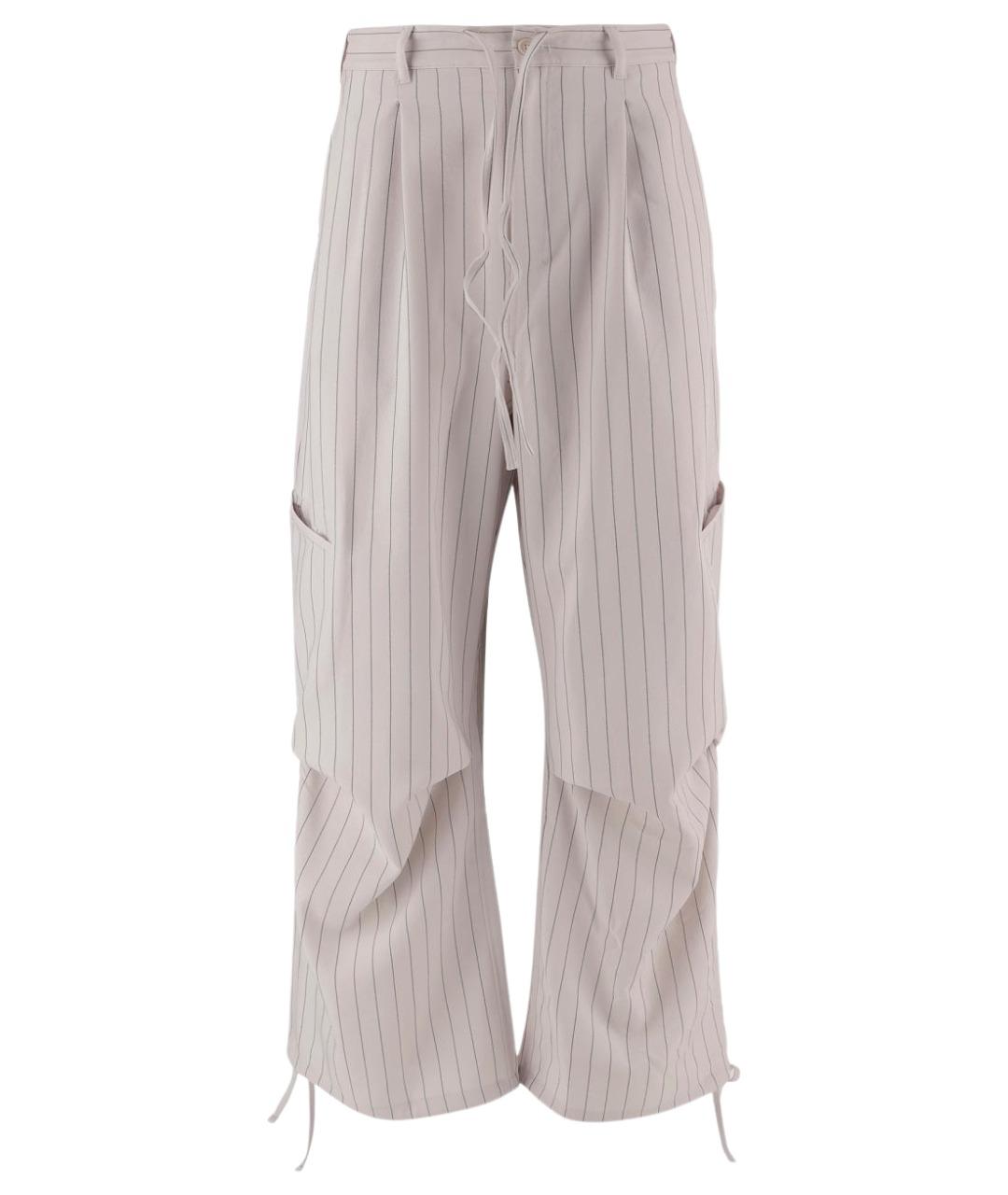 Y-3 Бежевые синтетические брюки широкие, фото 1