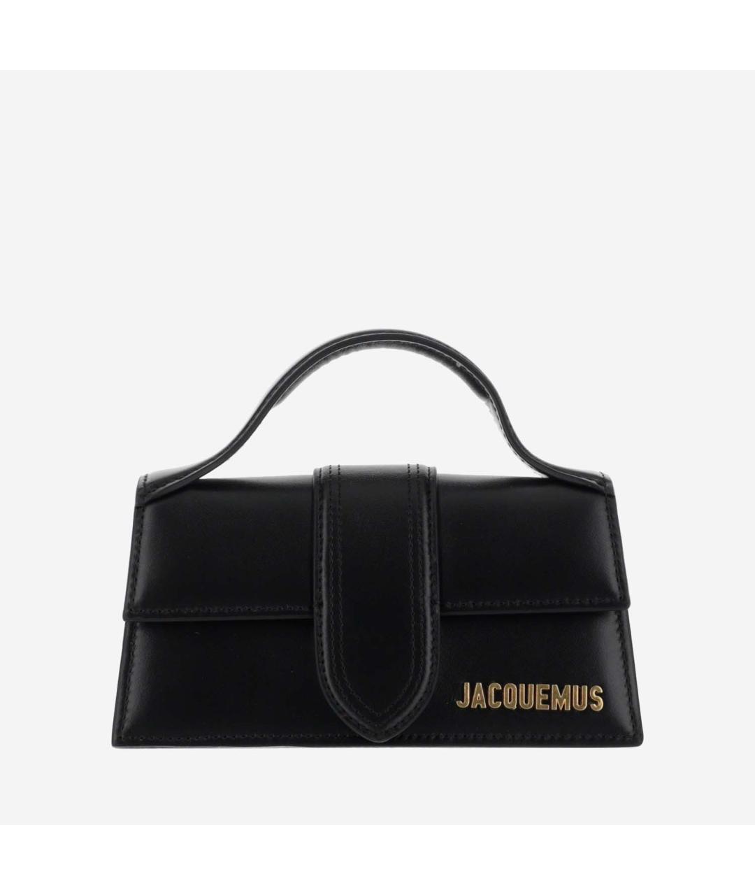 JACQUEMUS Черная кожаная сумка с короткими ручками, фото 6
