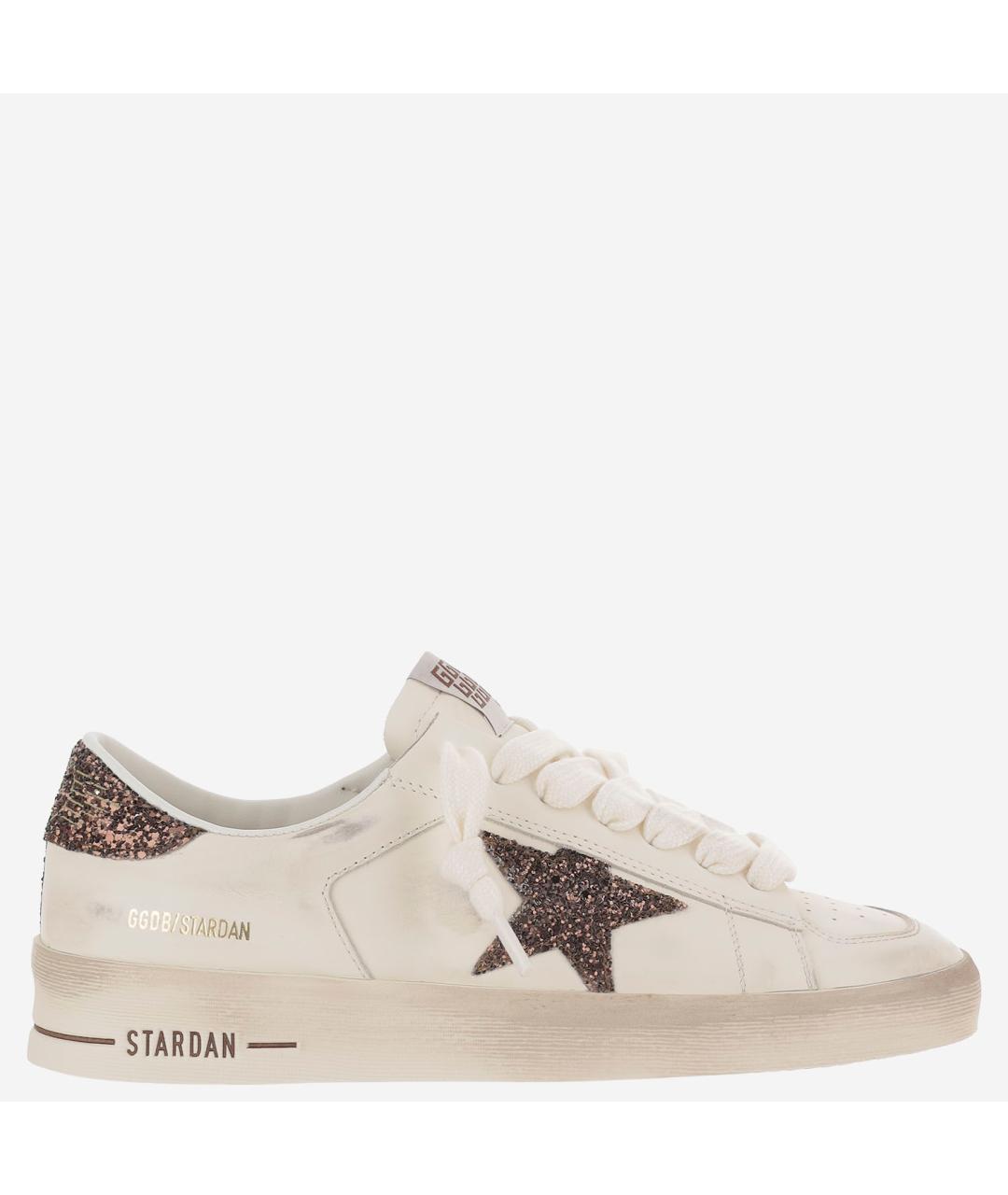 GOLDEN GOOSE DELUXE BRAND Бежевые кожаные кроссовки, фото 6