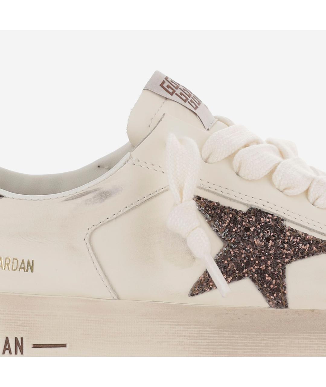 GOLDEN GOOSE DELUXE BRAND Бежевые кожаные кроссовки, фото 5