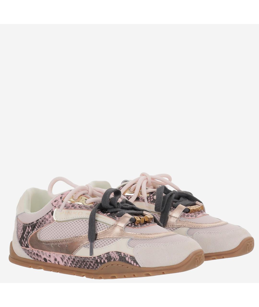 PINKO Розовые кожаные кроссовки, фото 3