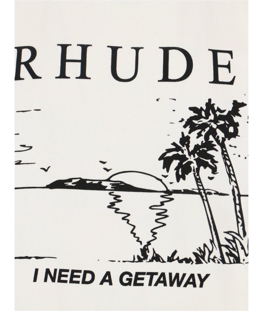 RHUDE Белая хлопковая футболка, фото 3