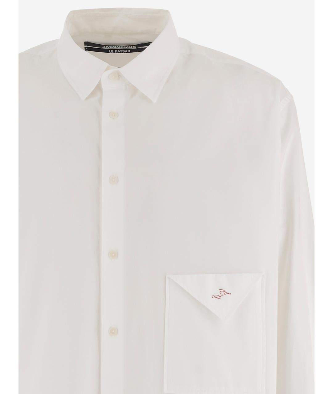 JACQUEMUS Белая хлопковая кэжуал рубашка, фото 3