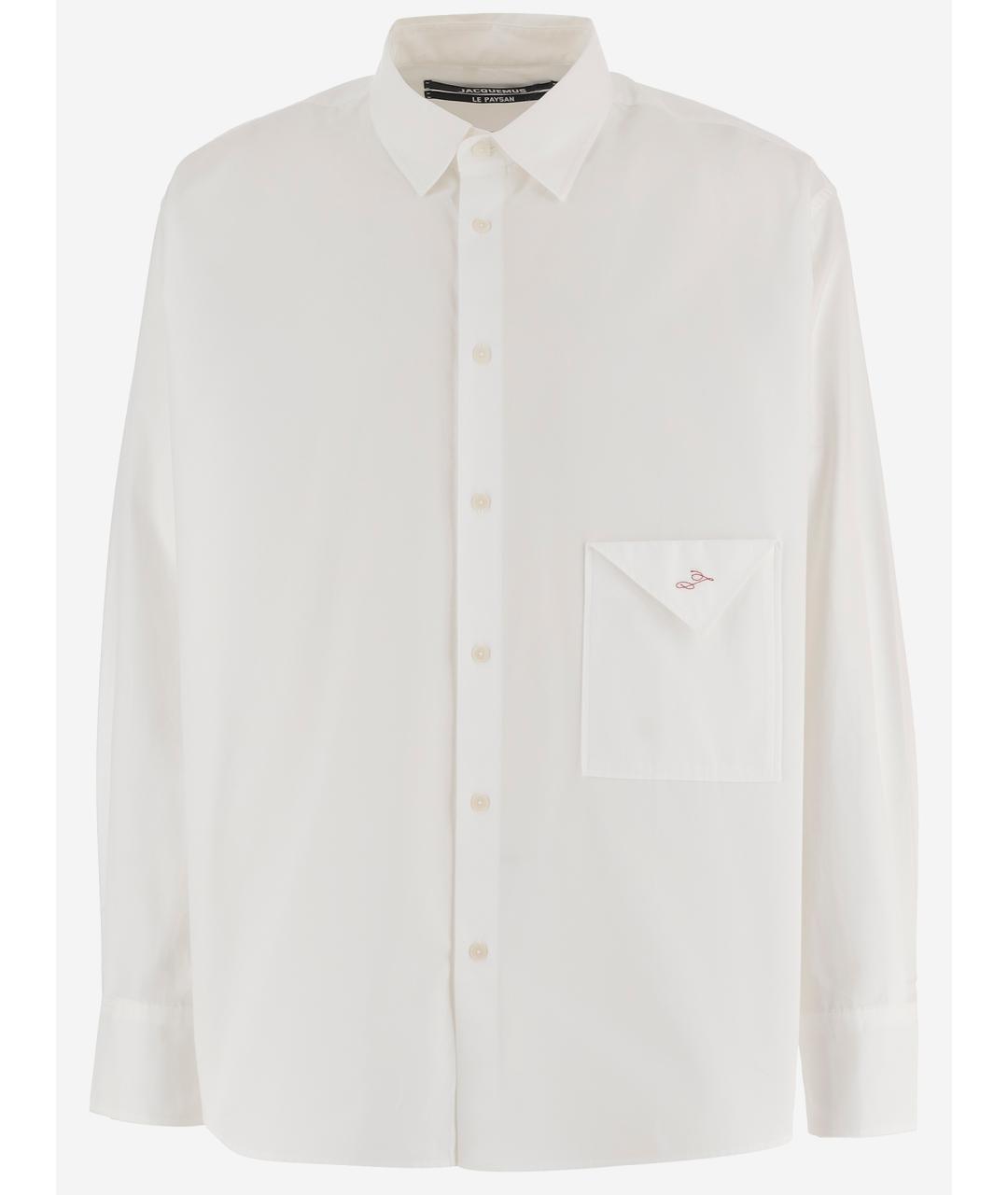 JACQUEMUS Белая хлопковая кэжуал рубашка, фото 4