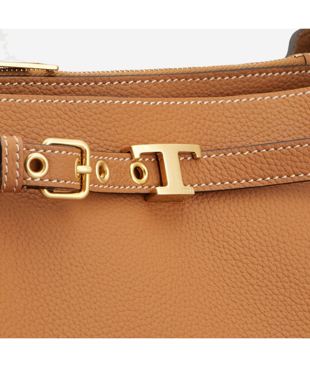 TOD'S Коричневая кожаная сумка тоут, фото 4