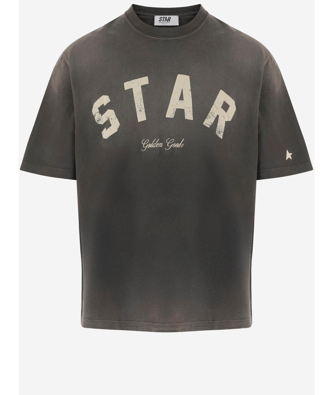 GOLDEN GOOSE DELUXE BRAND Серая хлопковая футболка, фото 4