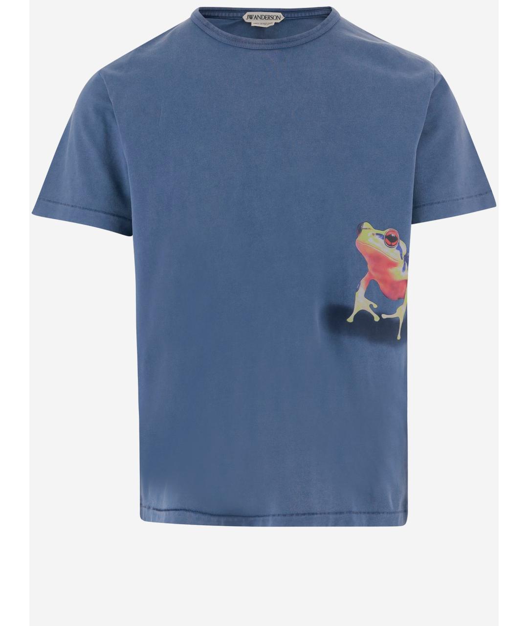 J.W.ANDERSON Синяя хлопковая футболка, фото 4