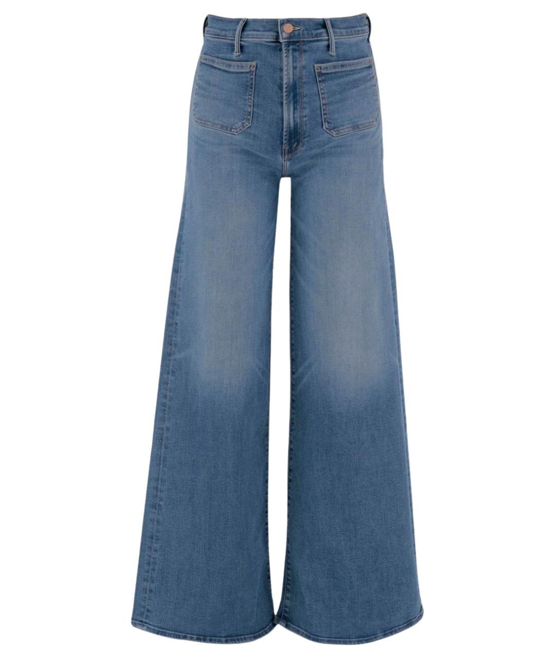 MOTHER Синие хлопко-полиэстеровые джинсы клеш, фото 1
