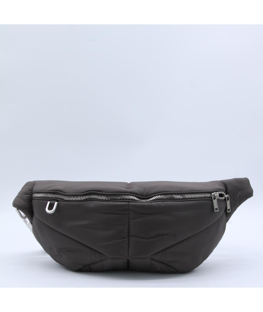 MONCLER Коричневая синтетическая поясная сумка, фото 4