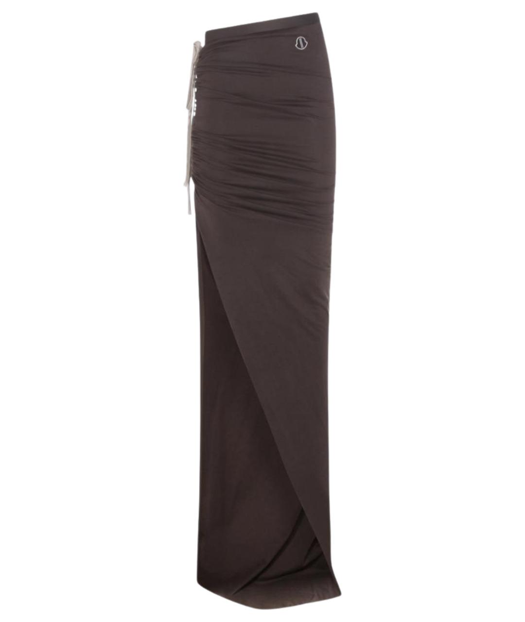 MONCLER Антрацитовая хлопковая юбка макси, фото 1