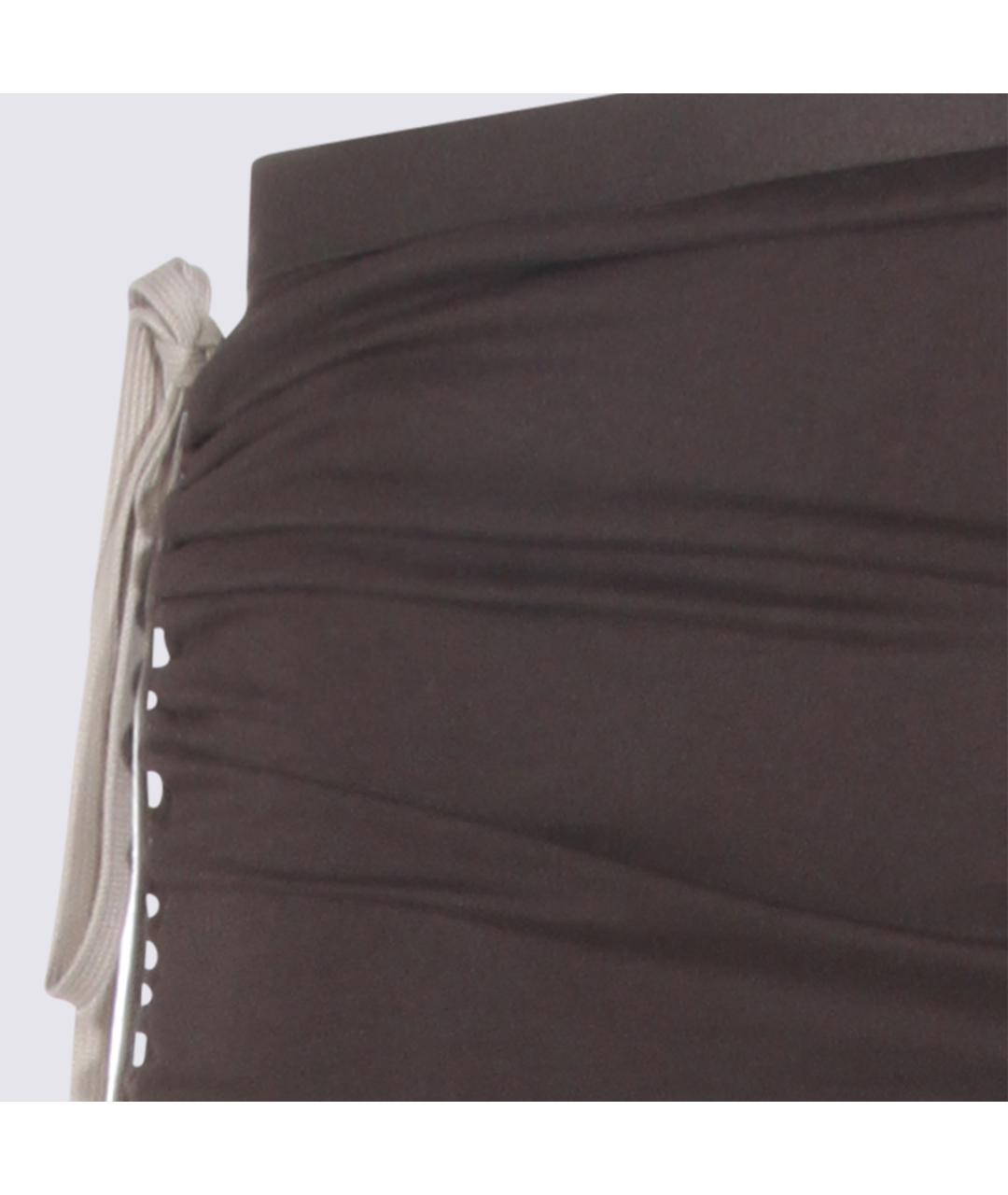 MONCLER Антрацитовая хлопковая юбка макси, фото 3