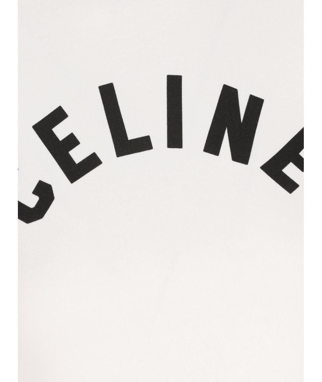 CELINE Белая хлопковая футболка, фото 2