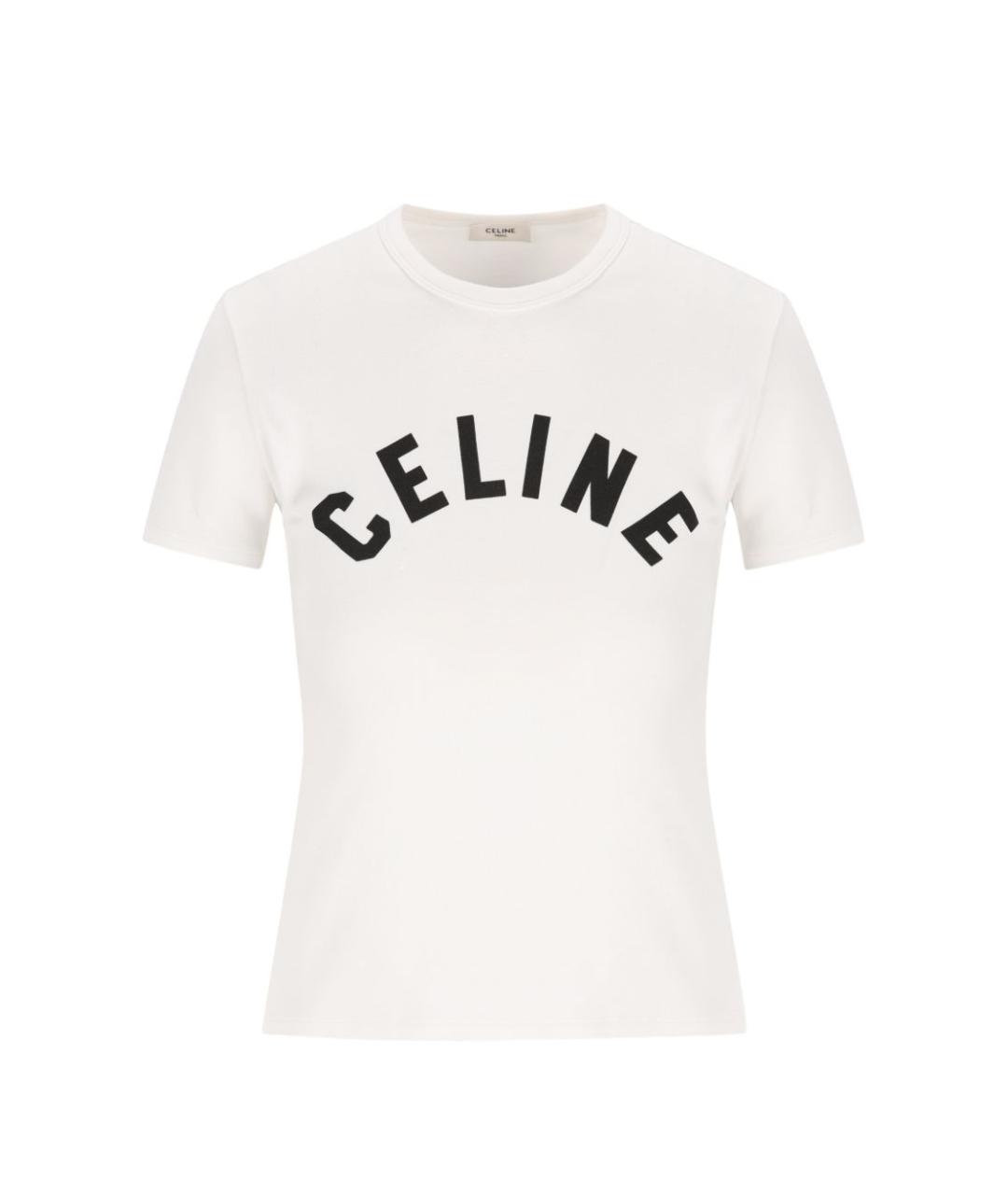 CELINE Белая хлопковая футболка, фото 1