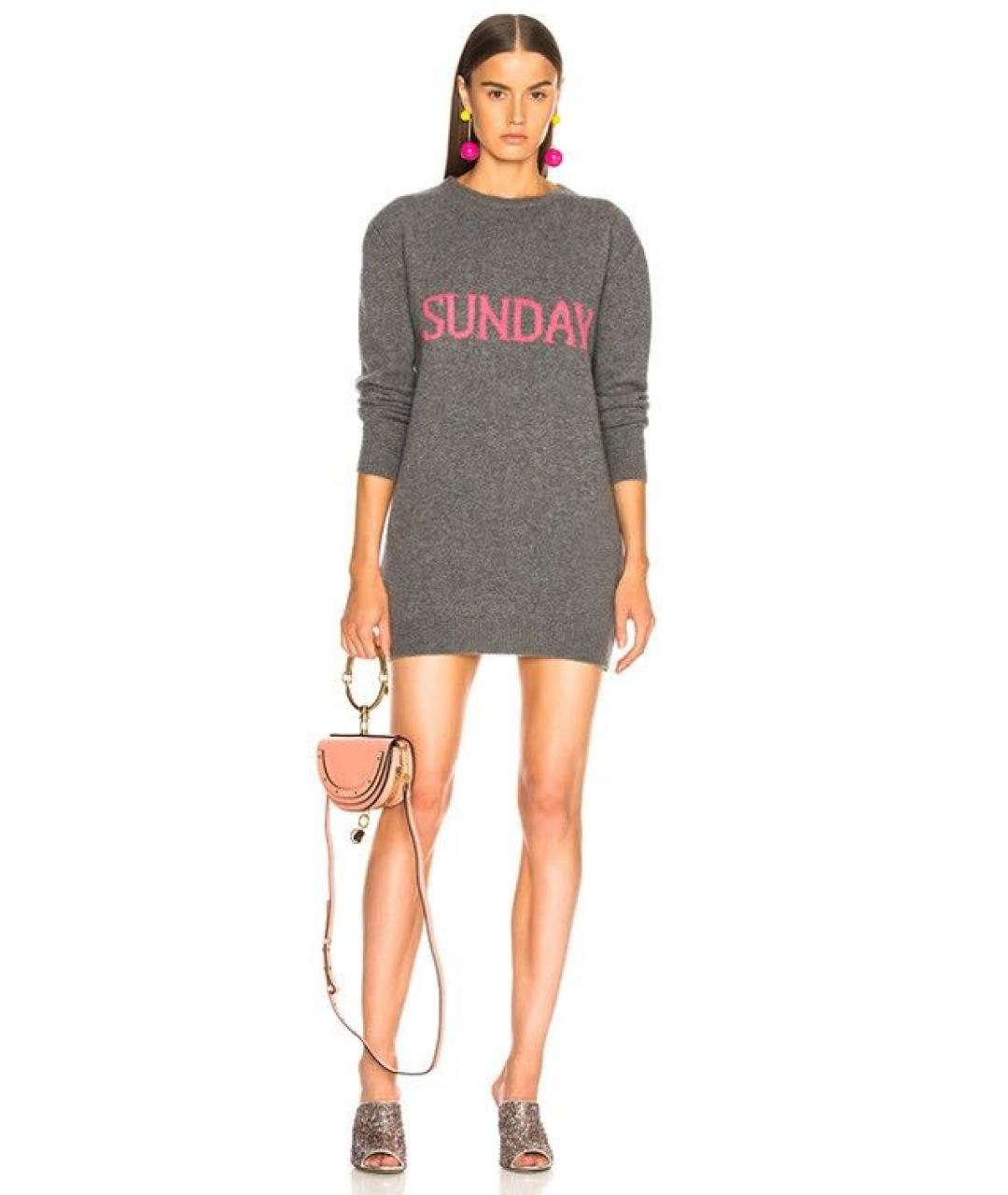 ALBERTA FERRETTI Серый кашемировый джемпер / свитер, фото 2