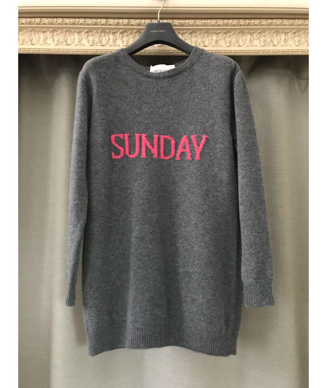 ALBERTA FERRETTI Серый кашемировый джемпер / свитер, фото 6
