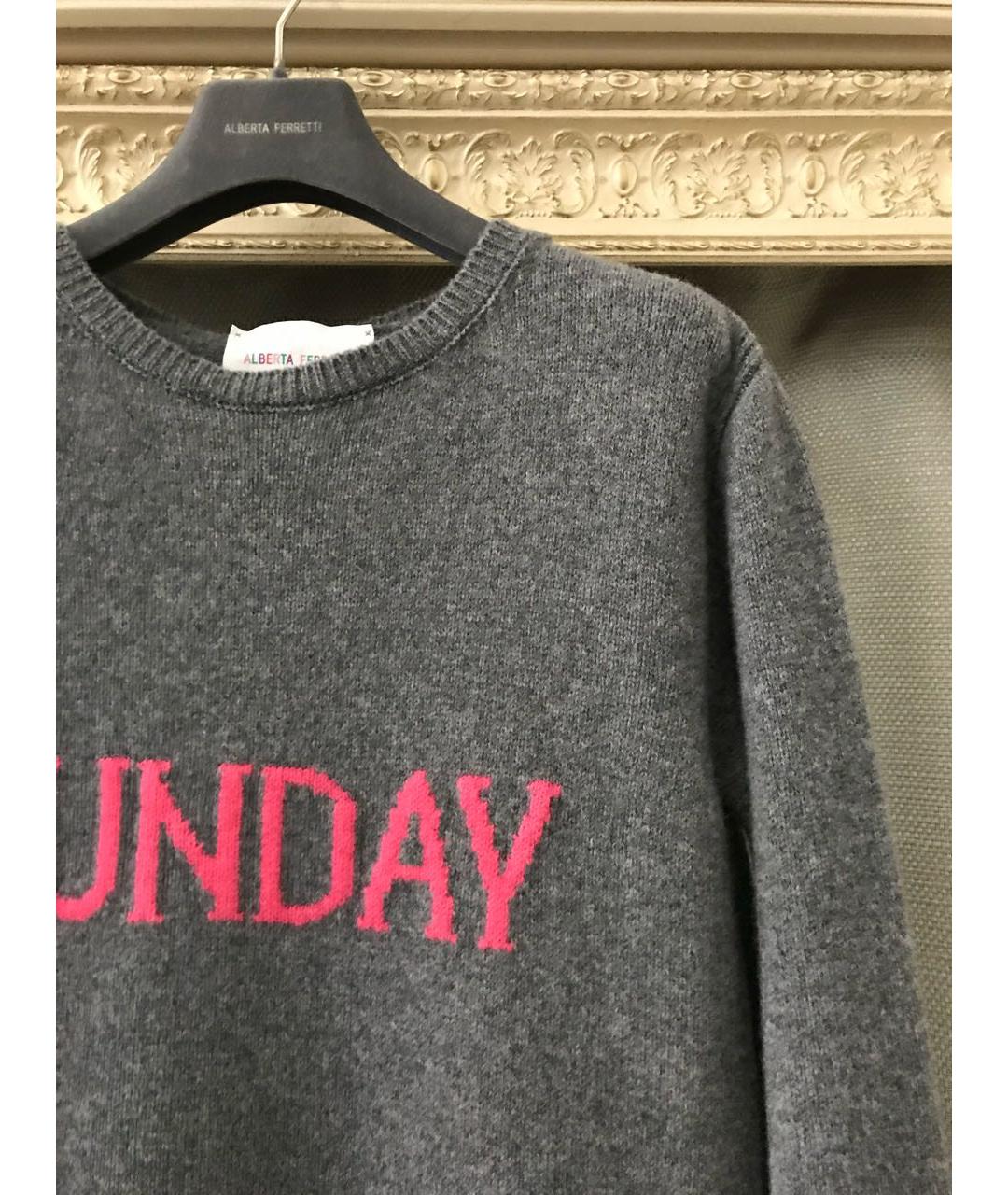 ALBERTA FERRETTI Серый кашемировый джемпер / свитер, фото 7