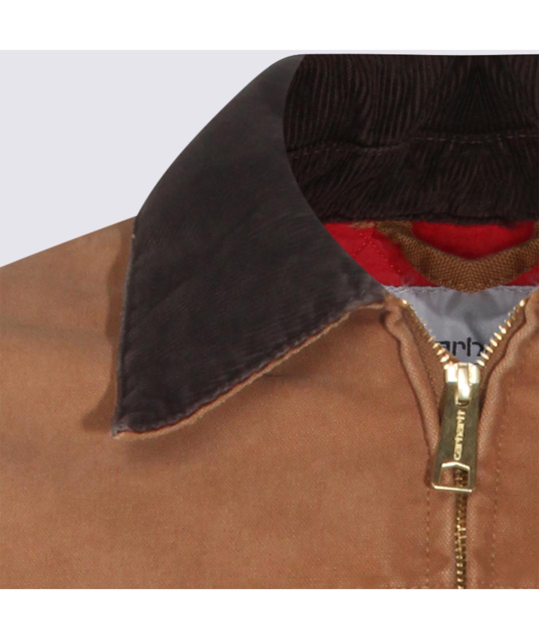 CARHARTT WIP Коричневая хлопковая куртка, фото 3