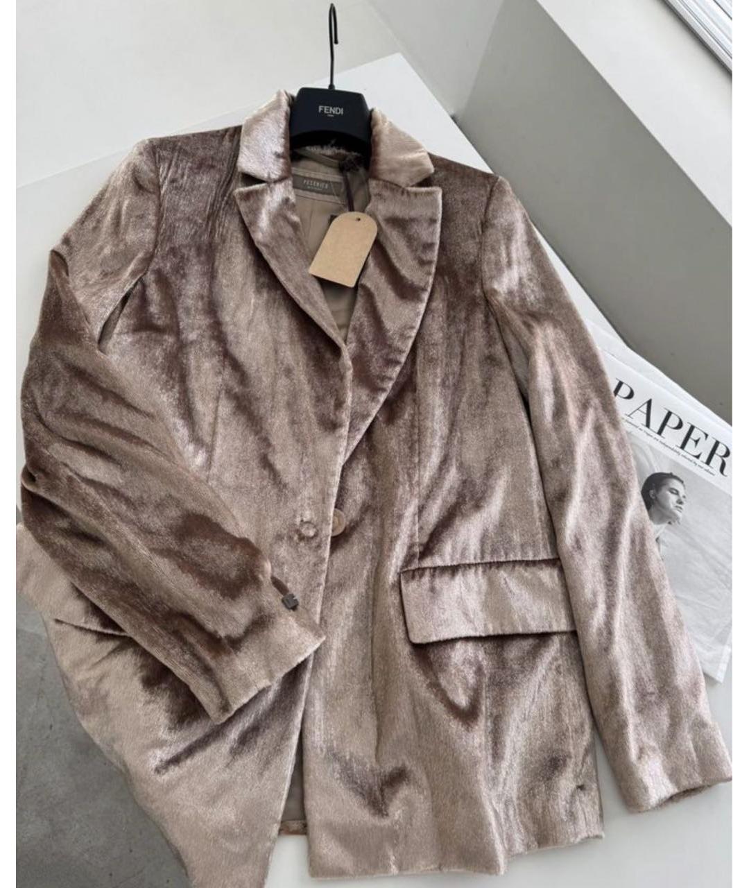 PESERICO Золотой жакет/пиджак, фото 3