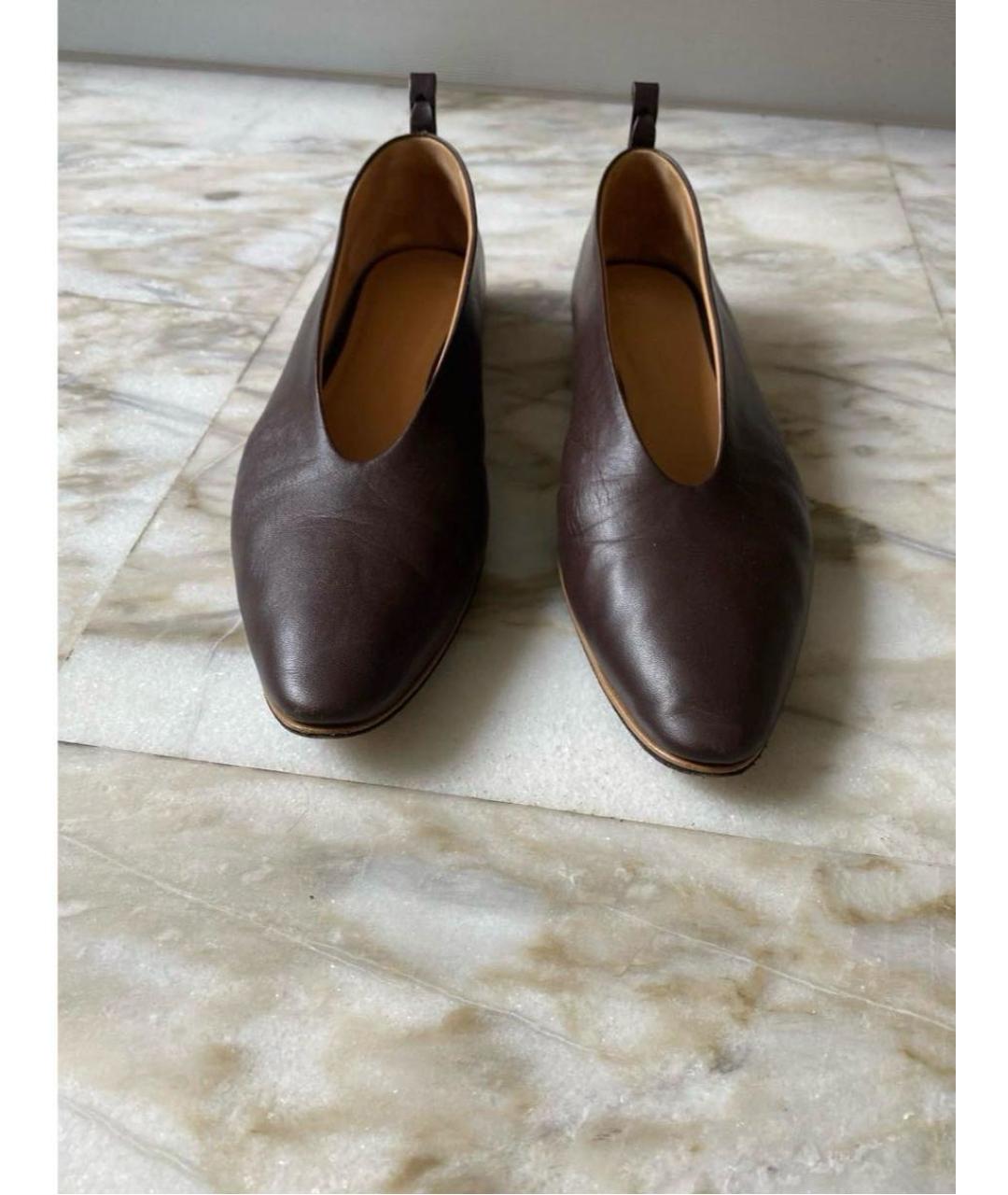 BOTTEGA VENETA Бордовые кожаные балетки, фото 2