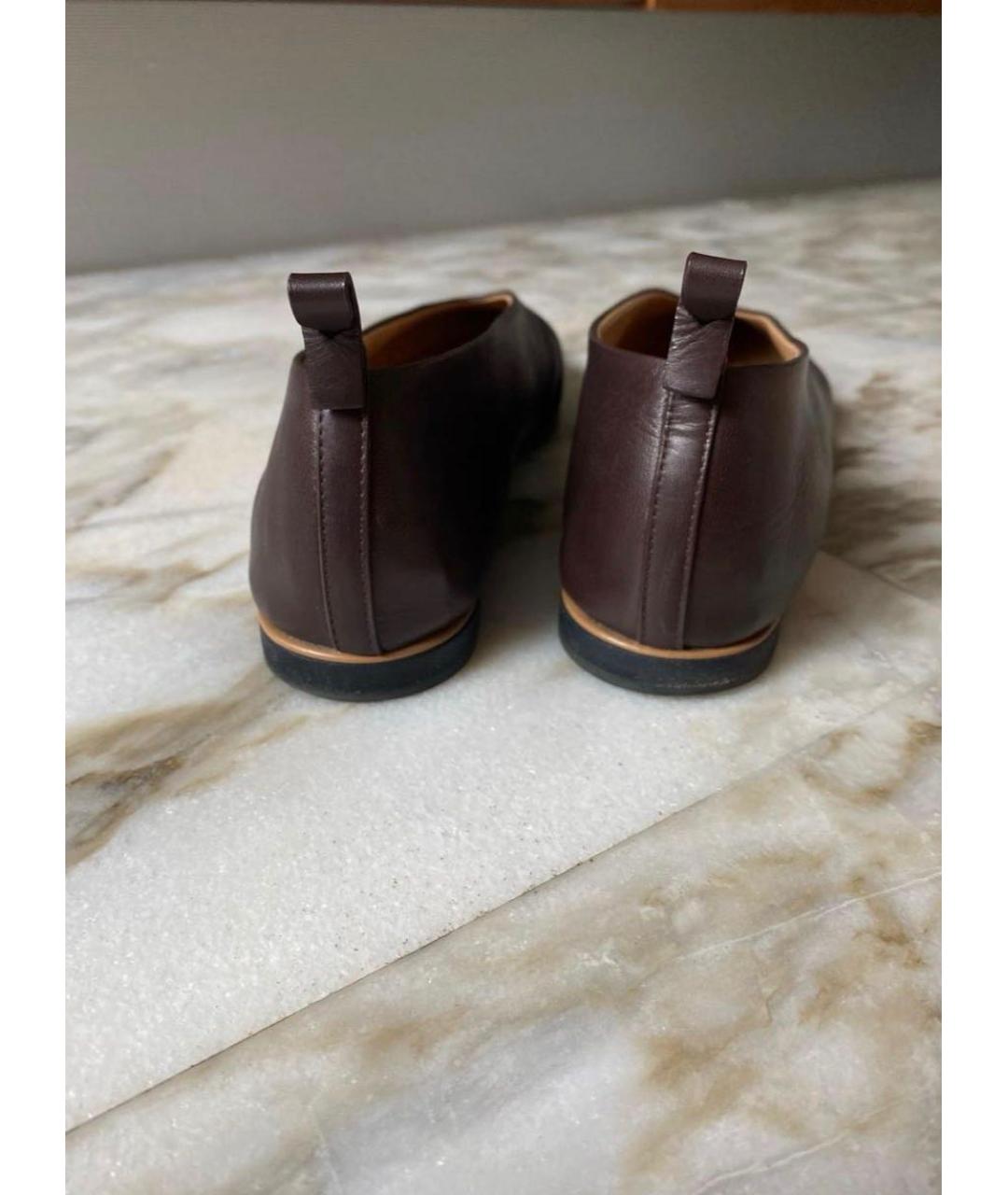 BOTTEGA VENETA Бордовые кожаные балетки, фото 4