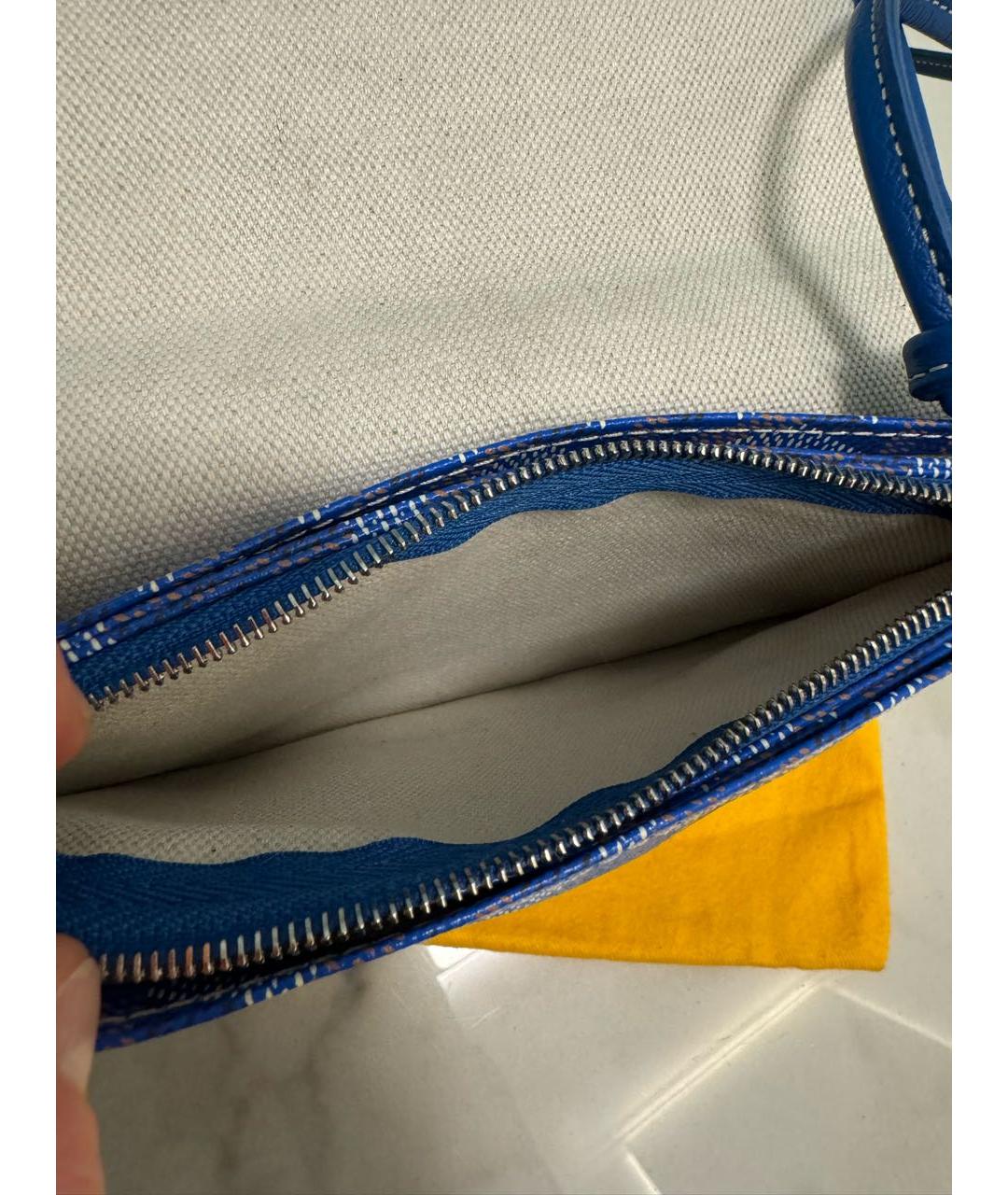 GOYARD Синяя кожаная сумка через плечо, фото 5