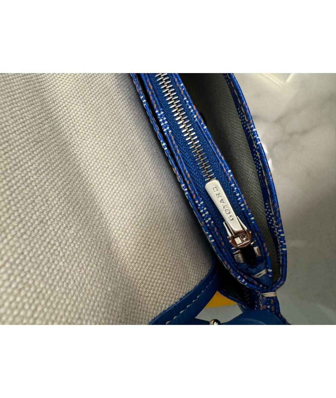 GOYARD Синяя кожаная сумка через плечо, фото 3