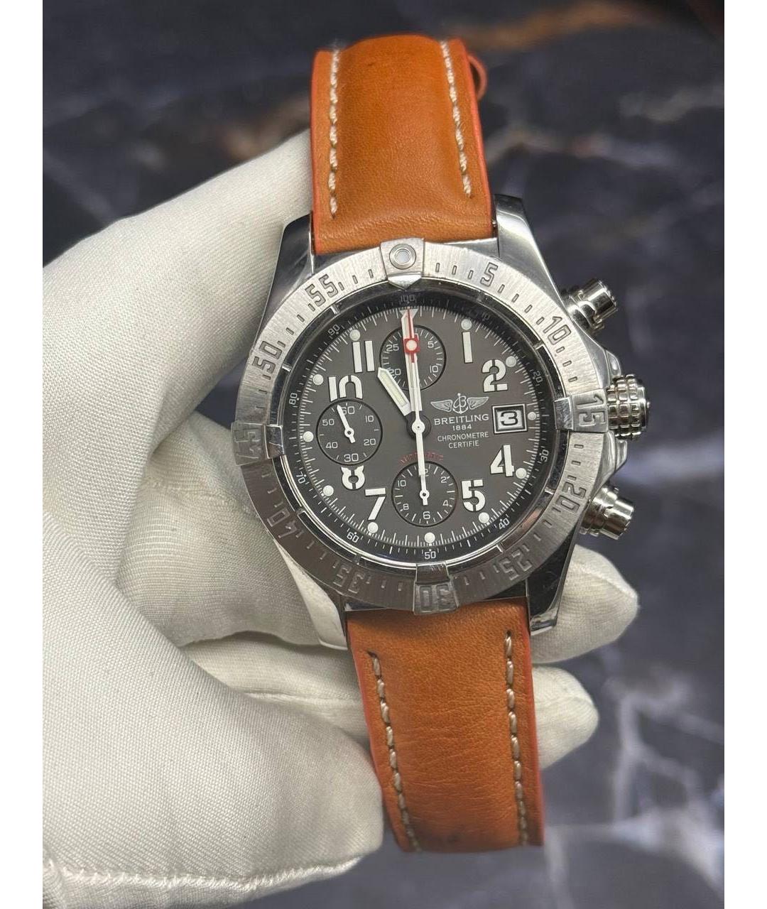 BREITLING Серые металлические часы, фото 5