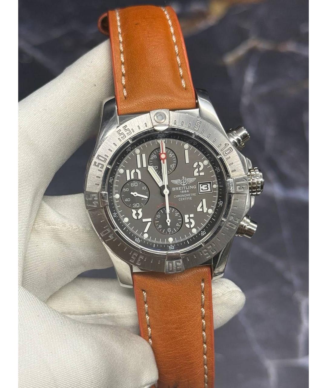 BREITLING Серые металлические часы, фото 7
