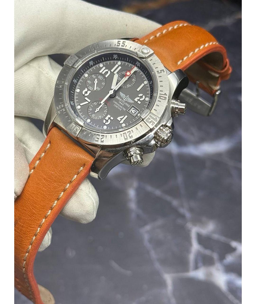 BREITLING Серые металлические часы, фото 6