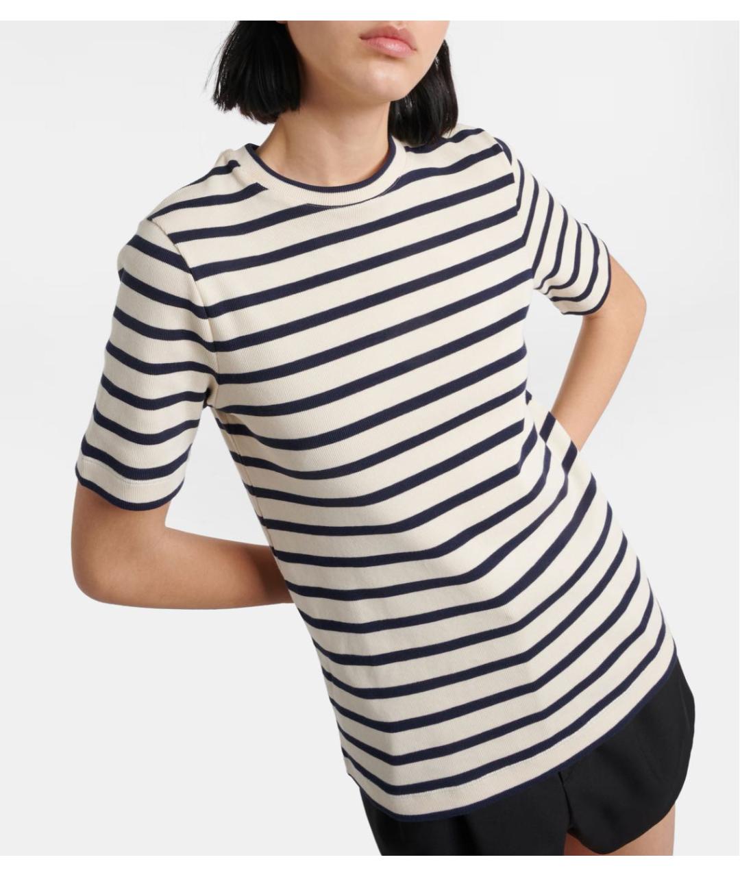 JIL SANDER Бежевая хлопковая футболка, фото 4