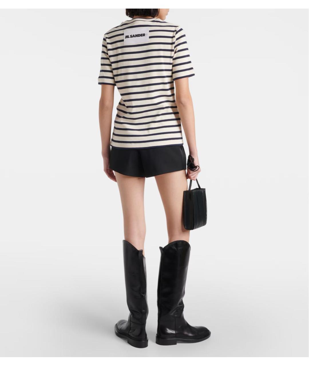 JIL SANDER Бежевая хлопковая футболка, фото 3