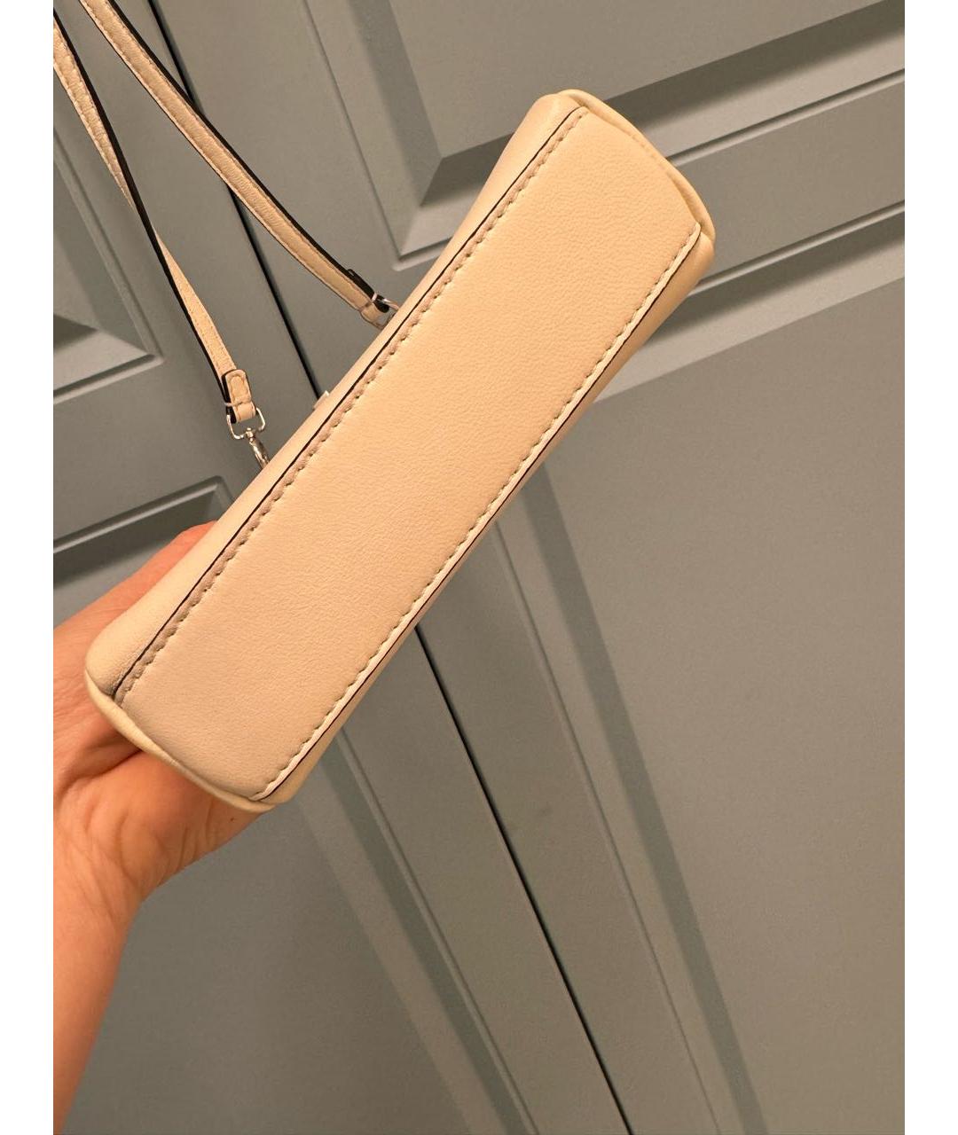 FENDI Бежевая кожаная сумка через плечо, фото 2