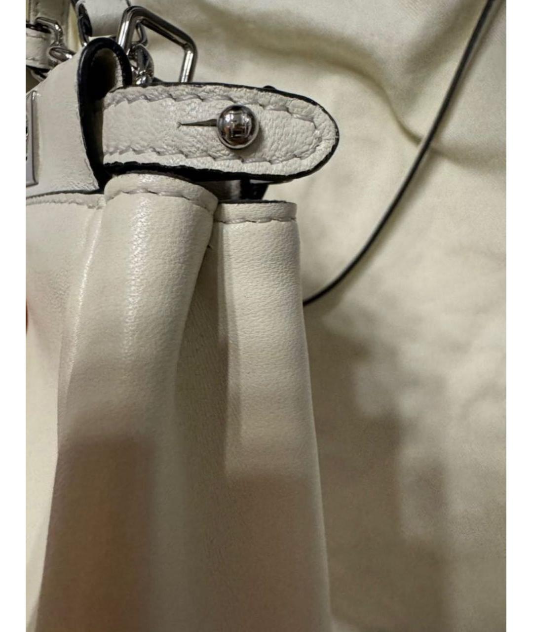 FENDI Бежевая кожаная сумка через плечо, фото 5