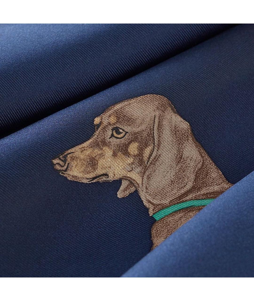 HERMES Синий шелковый платок, фото 5