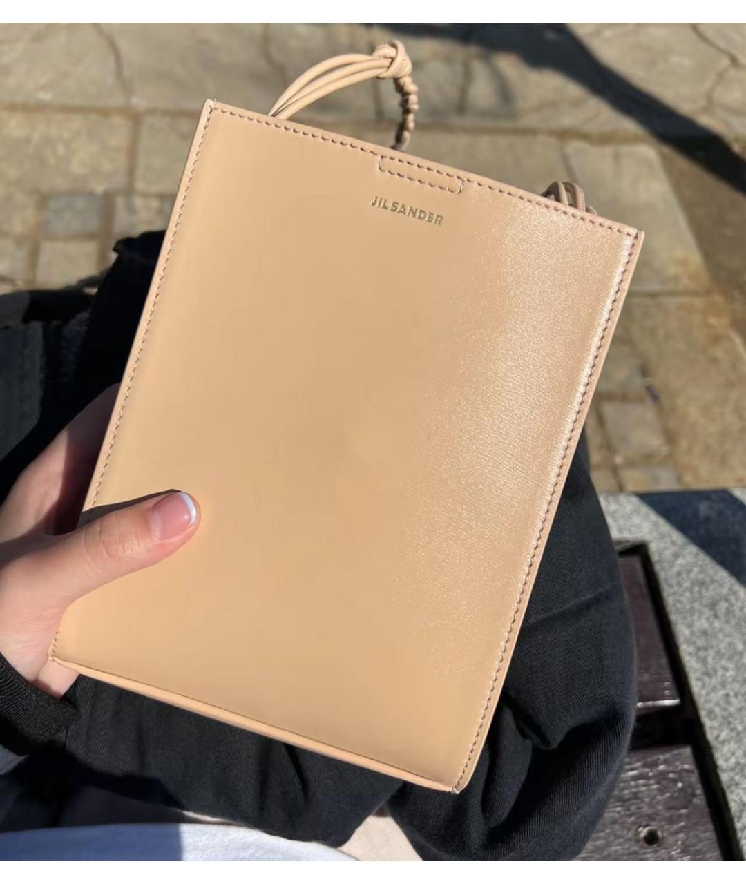 JIL SANDER Розовая кожаная сумка через плечо, фото 6