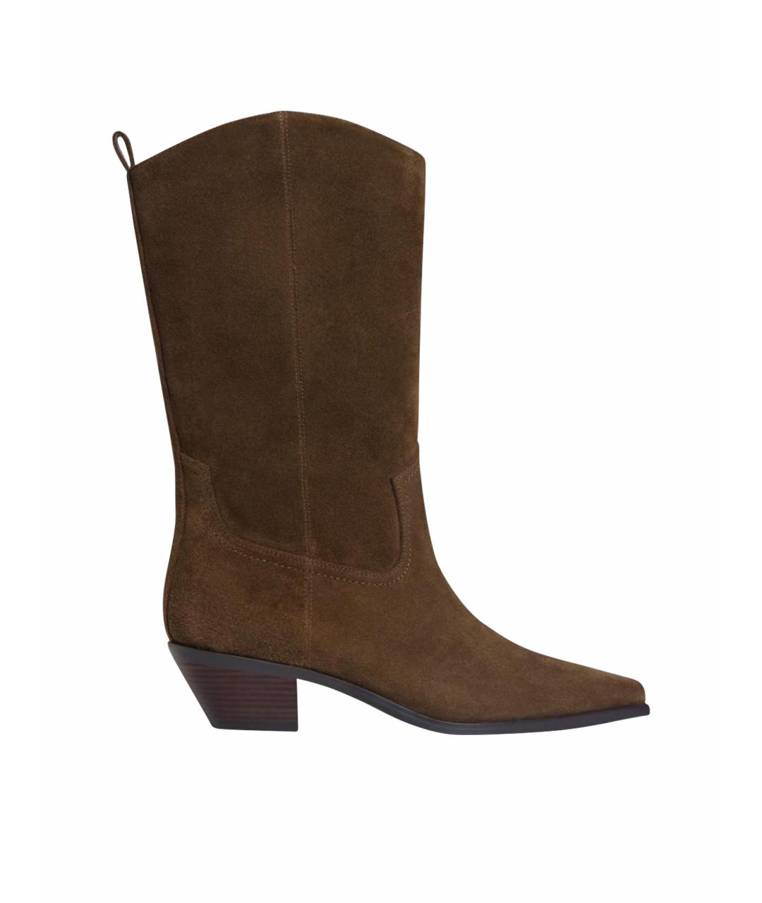 12 STOREEZ Коричневые замшевые сапоги, фото 1