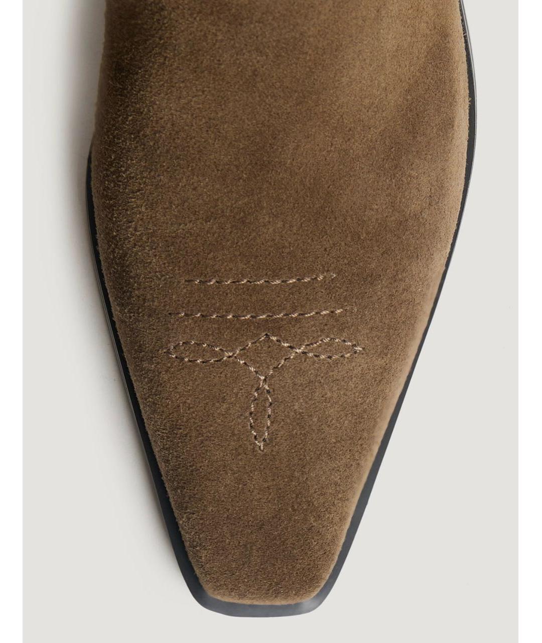12 STOREEZ Коричневые замшевые сапоги, фото 4