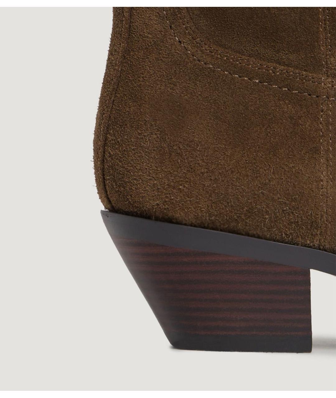 12 STOREEZ Коричневые замшевые сапоги, фото 5
