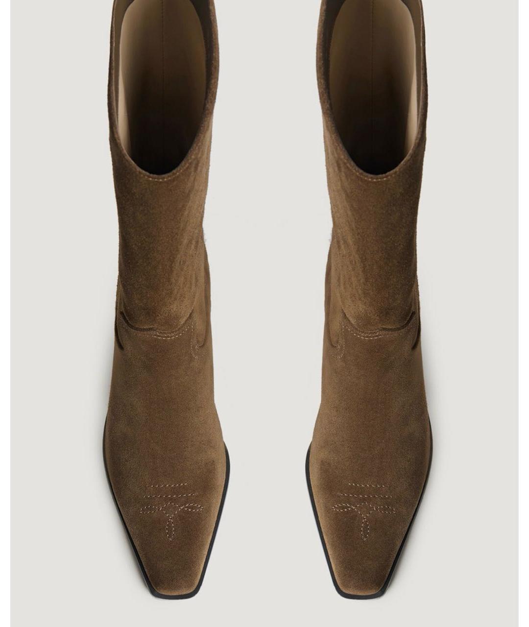 12 STOREEZ Коричневые замшевые сапоги, фото 6