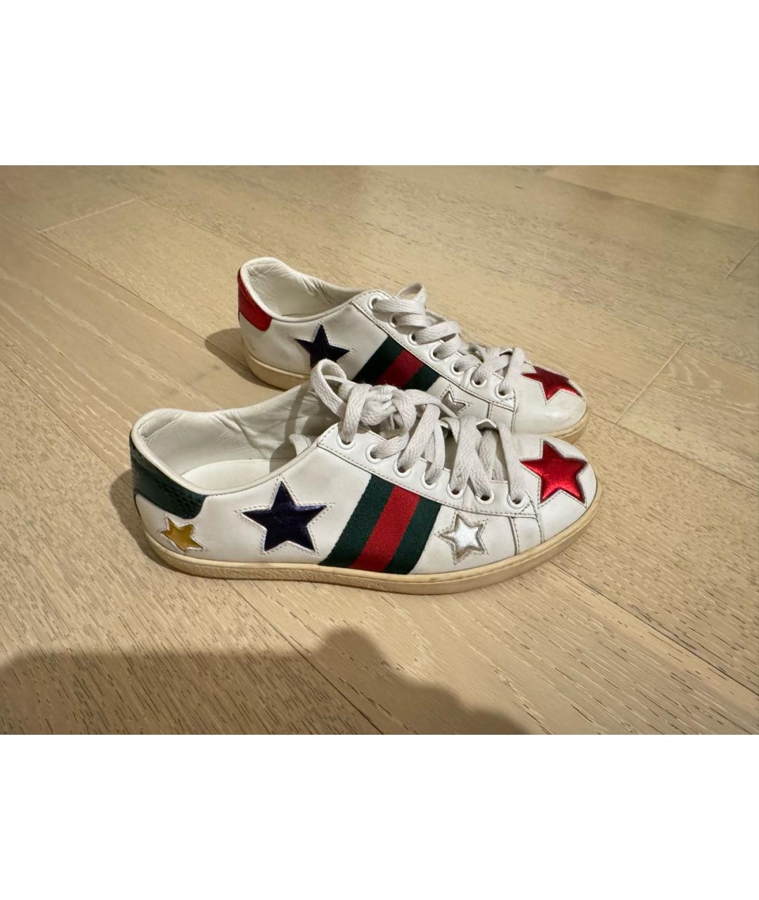 GUCCI Мульти кожаные кеды, фото 6