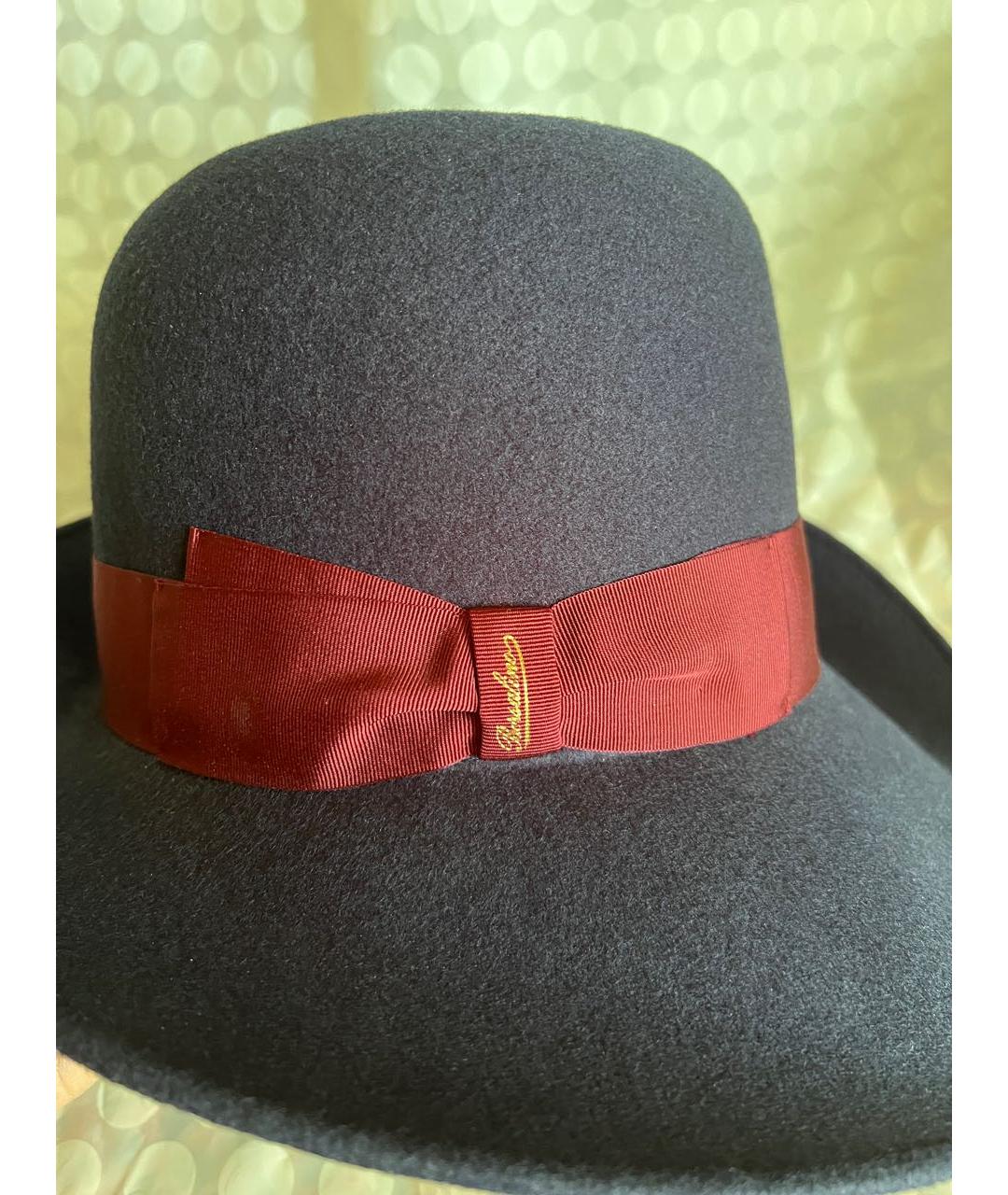 BORSALINO Темно-синяя шерстяная шляпа, фото 5