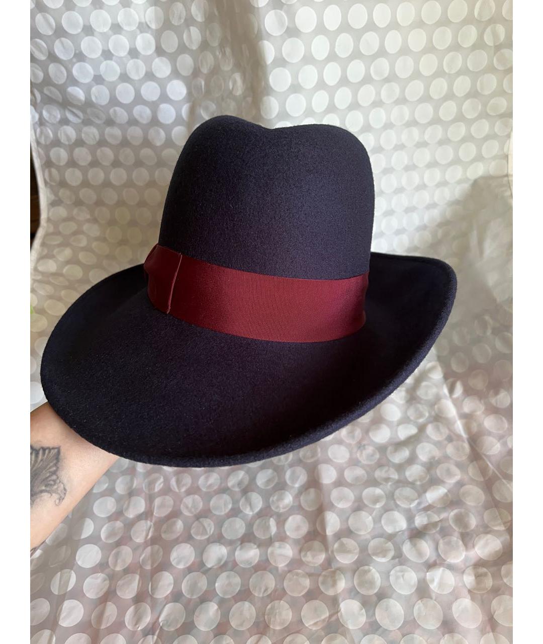BORSALINO Темно-синяя шерстяная шляпа, фото 3