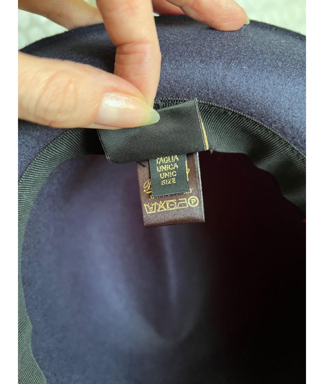 BORSALINO Темно-синяя шерстяная шляпа, фото 7