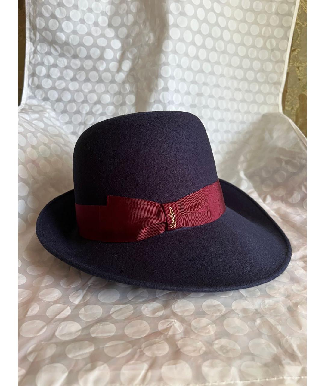 BORSALINO Темно-синяя шерстяная шляпа, фото 8